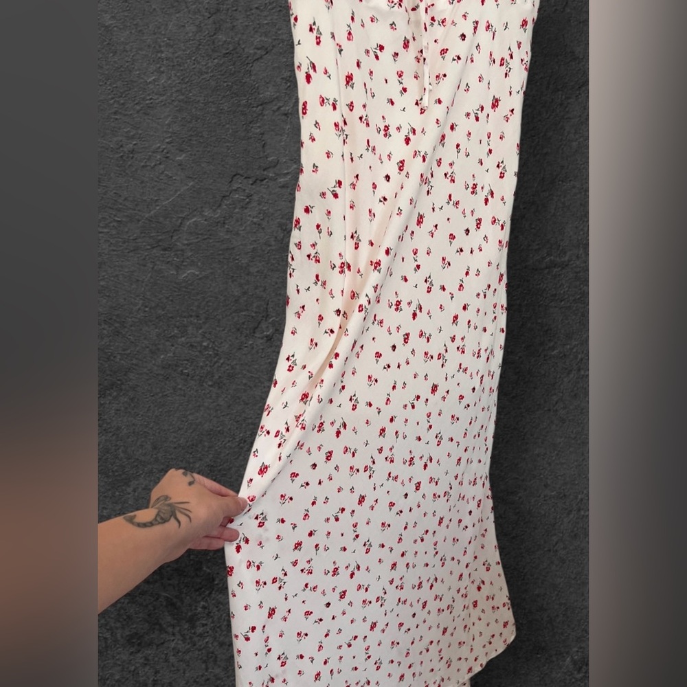 Hello Molly White Red Floral Midi Sun Dress Size L - Picture 15 of 16
